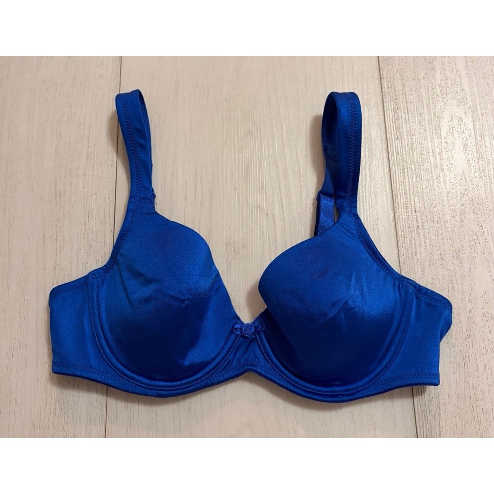 NWT Vintage Victoria's Secret Second Skin Satin Bra 34A Royal Blue